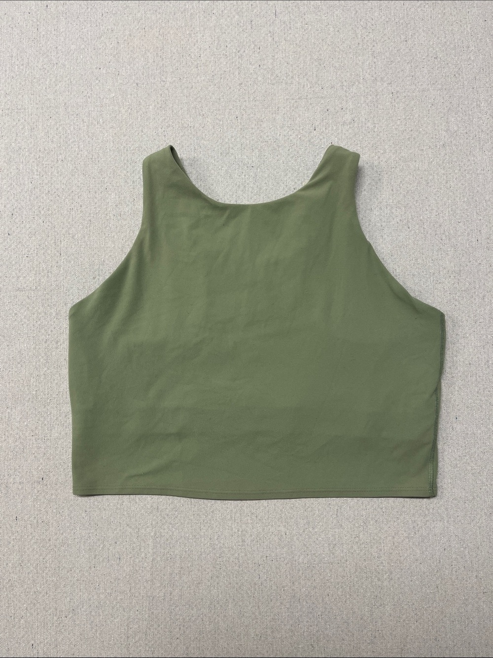 Athleta Olive Green Built-In Bra Crop Tank Top Women’s Size Large L